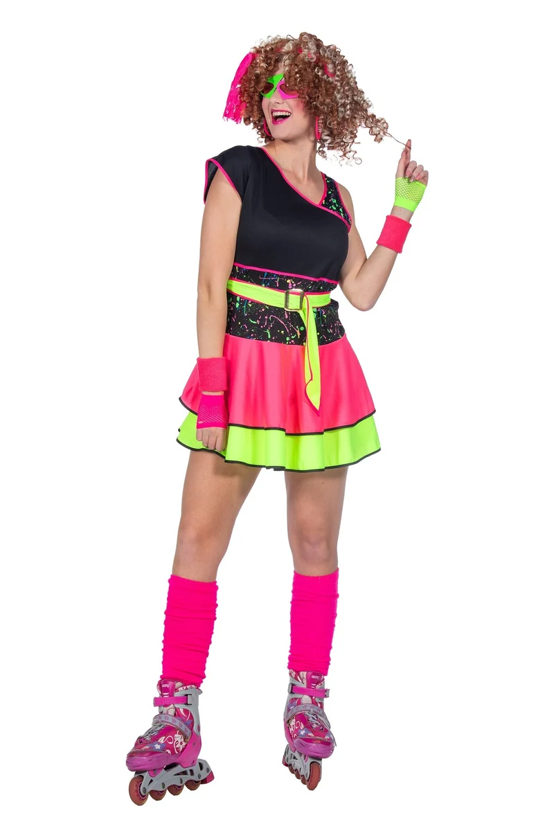 80's Jurkje Neon Dames Multikleur