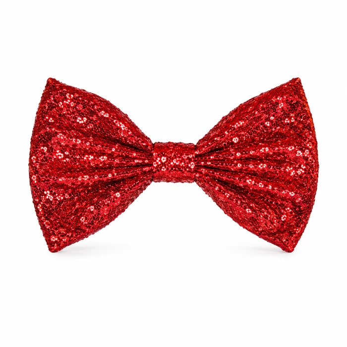 Vlinderdas glitter rood