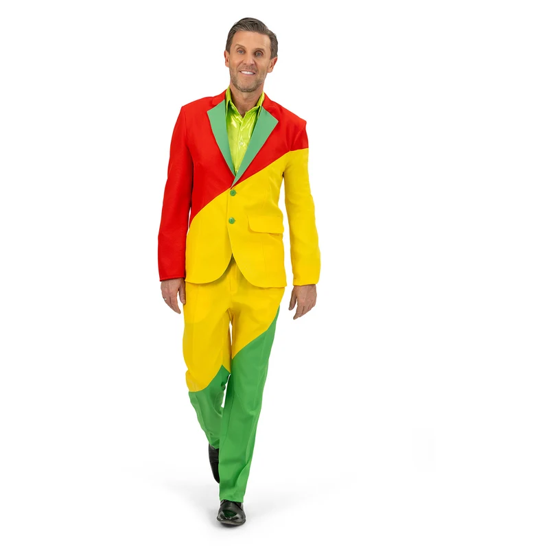 Pak rood, geel, groen carnaval heren