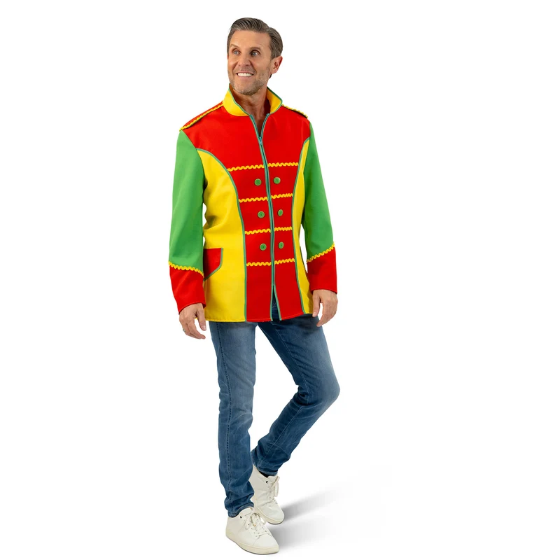 Jas carnaval rood, geel, groen heren