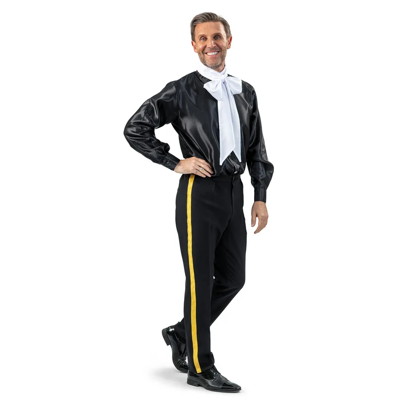 Zwarte broek met gouden bies