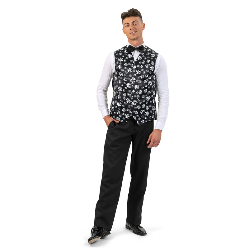 Gilet dobbelstenen zwart/wit