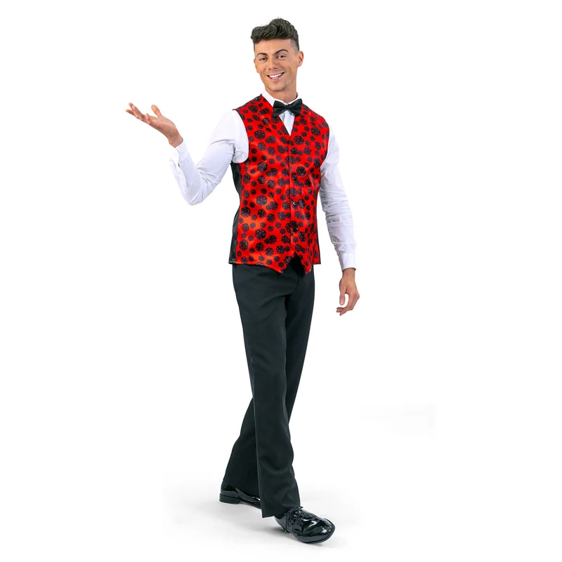 Gilet dobbelstenen rood/zwart
