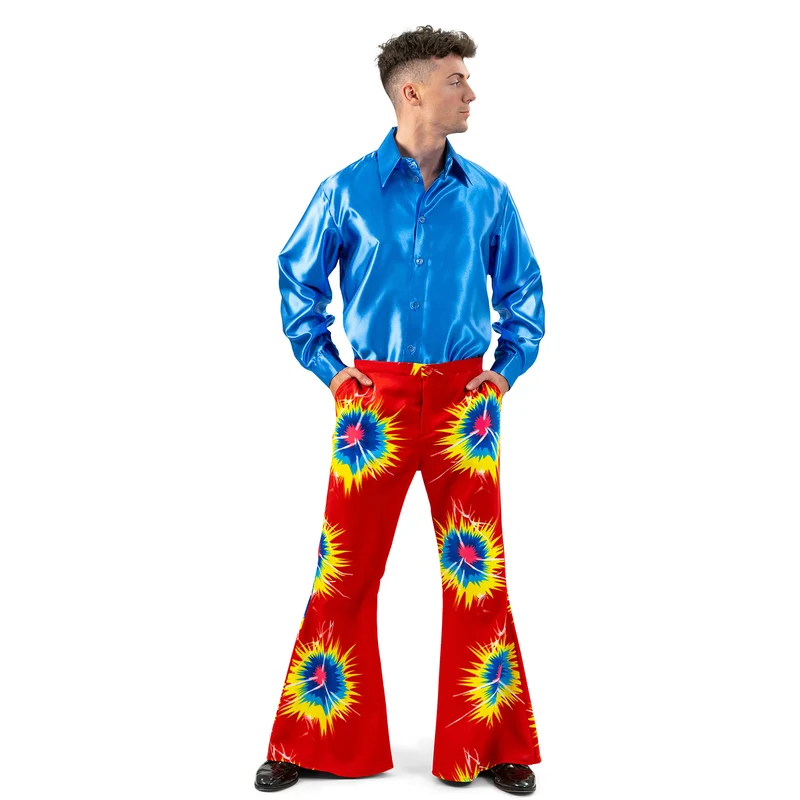 Rode retro broek tie dye