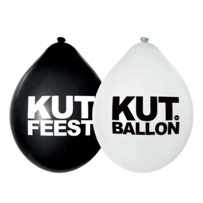 Ballonnen Kutfeest zwart/wit 30 cm – 8 stuks