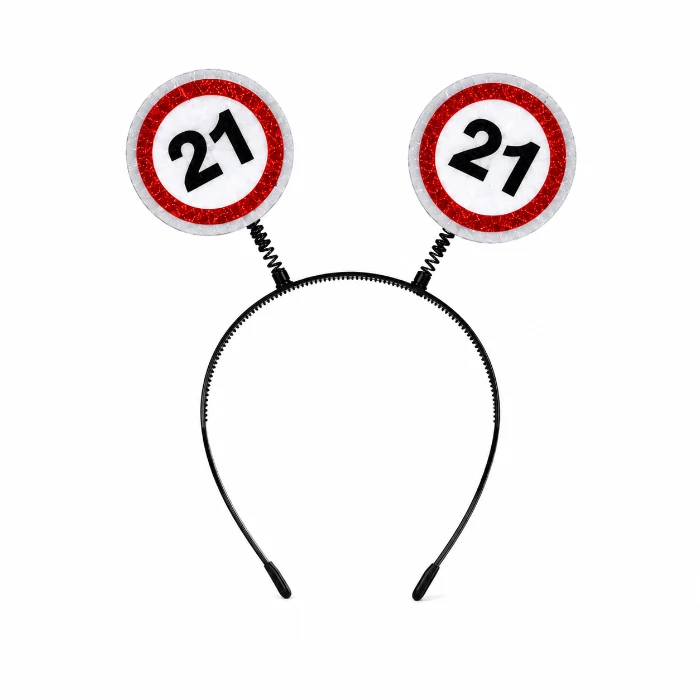 Diadeem 21 jaar rood/wit