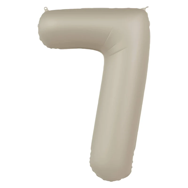 Folieballon Cijfer 7 - Creamy Latte Mat- 86 cm