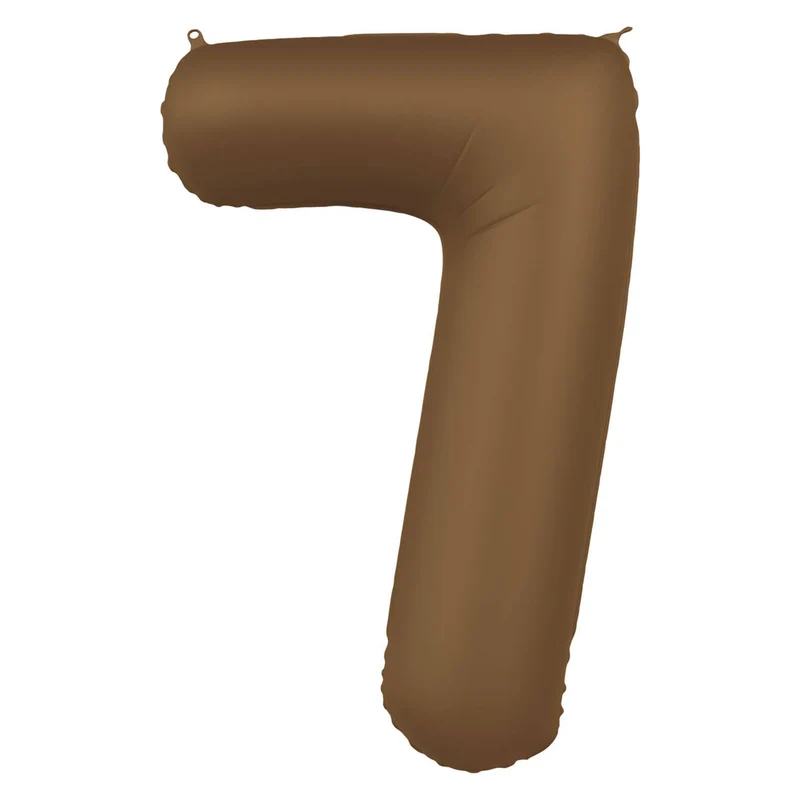 Folieballon Cijfer 7 - Chocolade Bruin Mat- 86 cm
