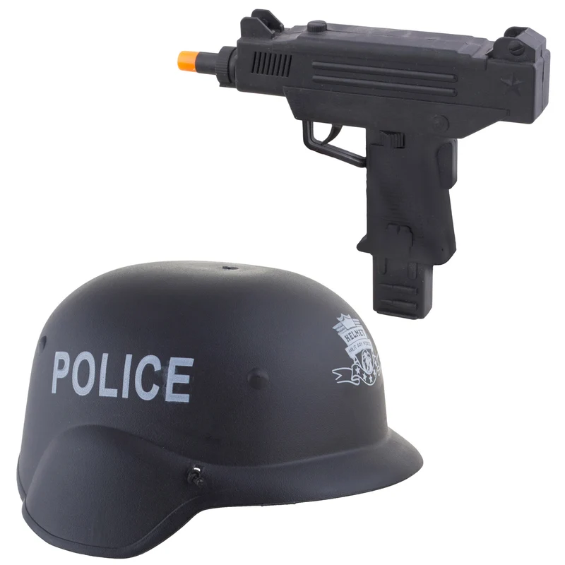 Politie helm met uzi kind