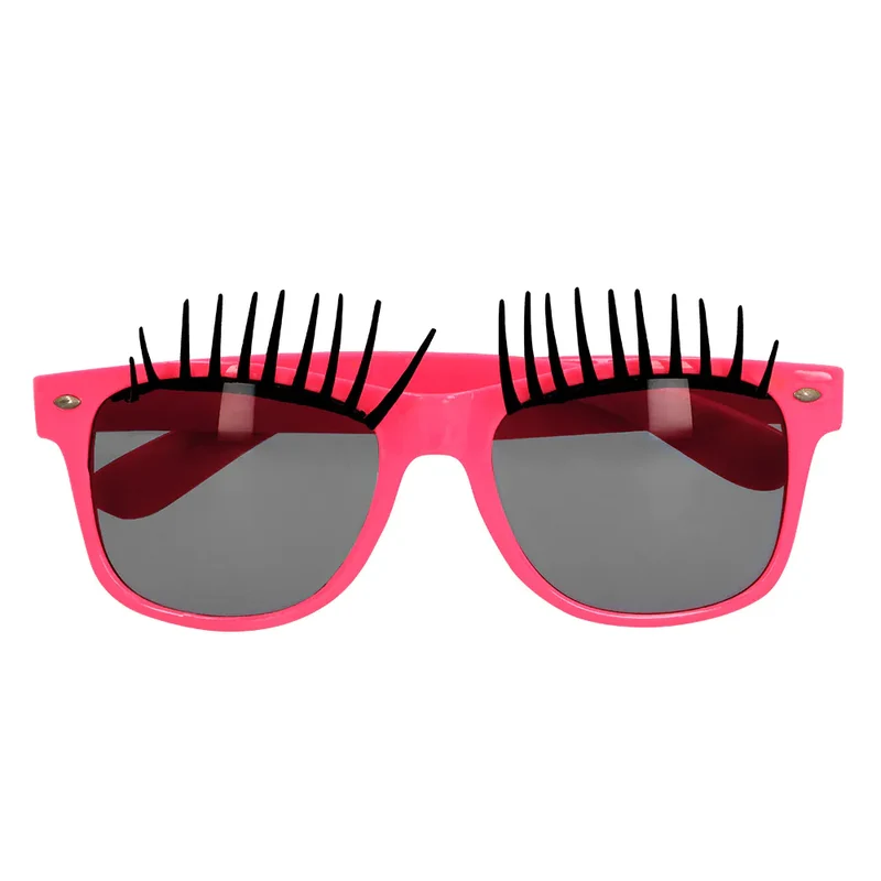 Partybril Bliss roze met wimpers