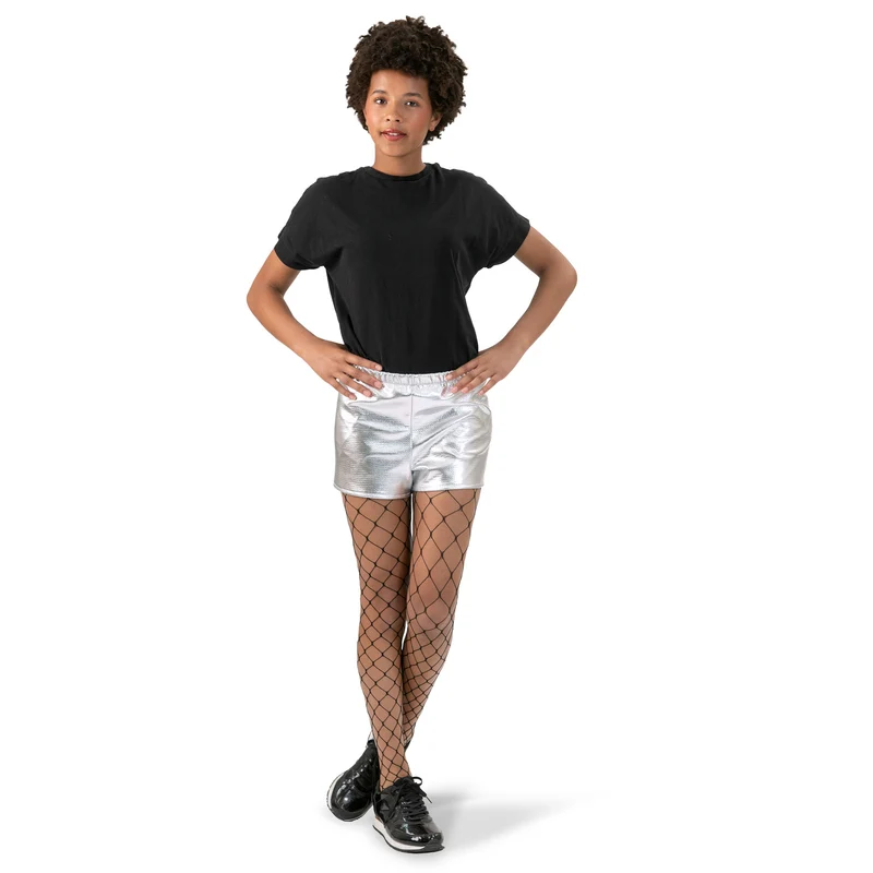 Zilveren korte broek hotpants dames