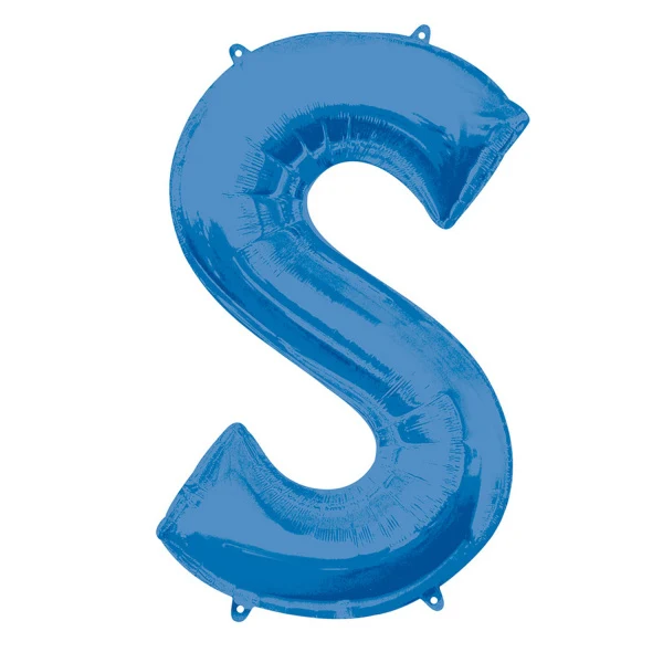 Folieballon Blauwe Letter 'S' - Groot