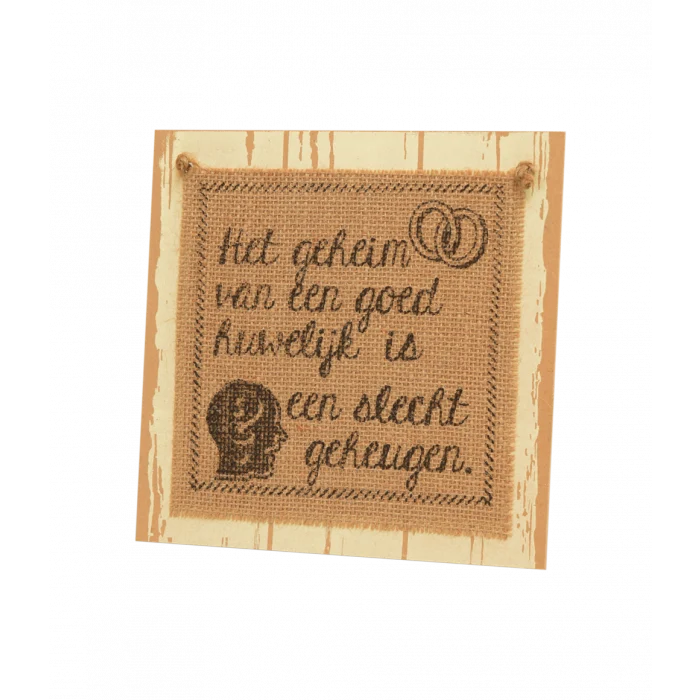 Houten Decoratie ´Het Geheim Van Een Goed Huwelijk´