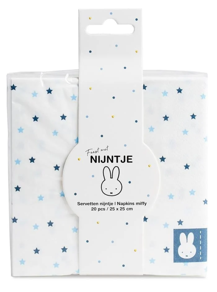 Servetten Nijntje Sterretjes Blauw - 20 Stuks