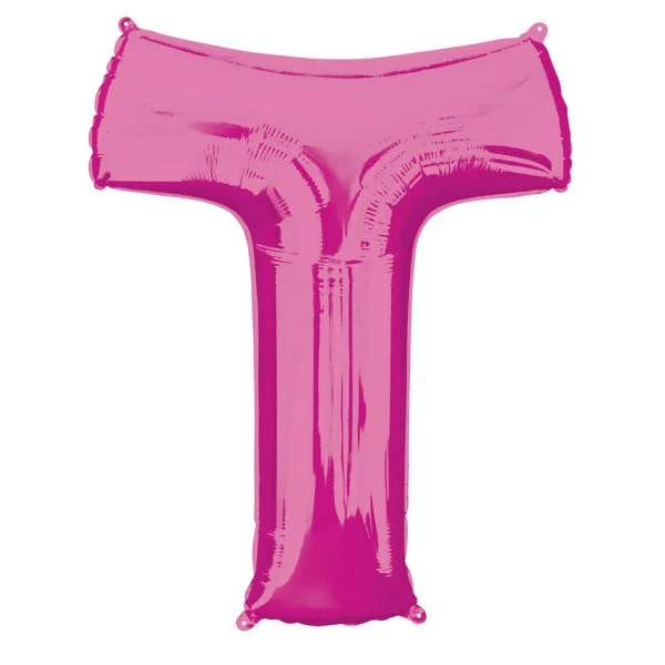 Folieballon Roze letter 'T' Groot