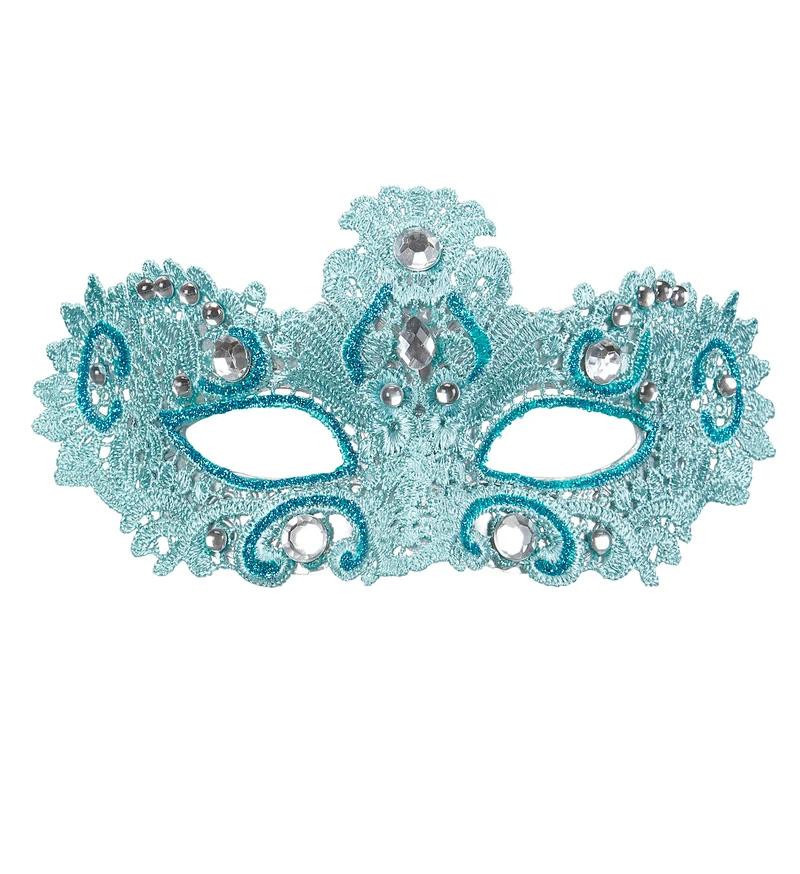 Azuur blauwe Venetiaanse oogmaskertjes