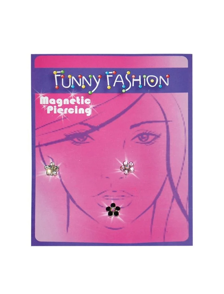 Nep piercings bloem magnetisch 3 stuks