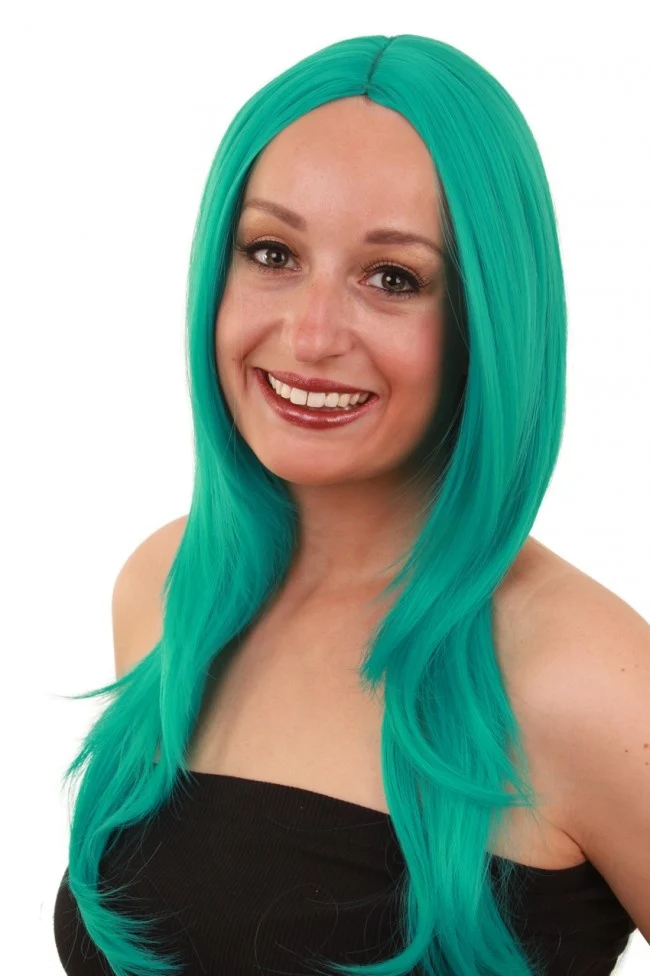 Pruik Anne lang haar in emerald groen