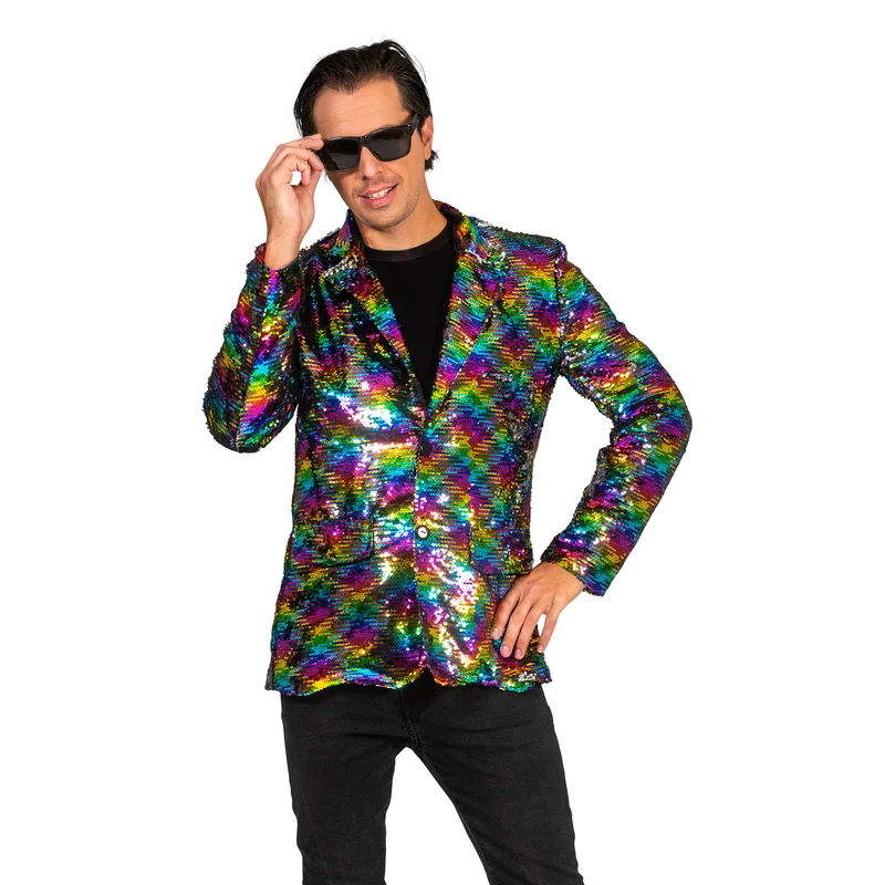 Disco jas Jack regenboog print