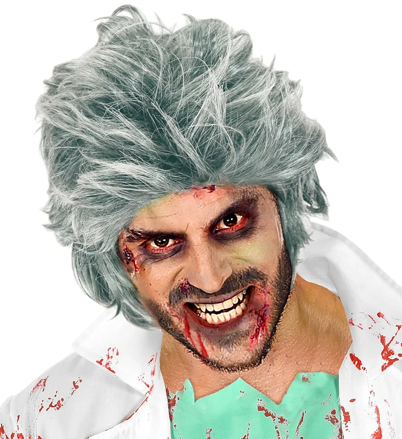 Zombie Dracula pruik grijze haren