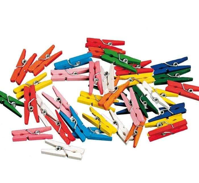 Miniknijpers Hout Multikleur (20st)