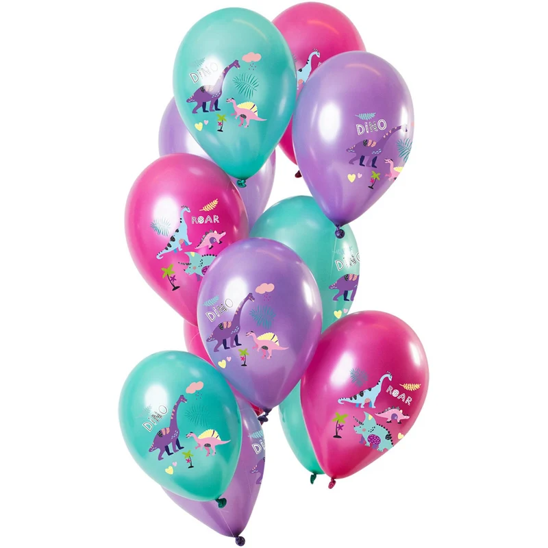 Metallic Ballonnen Dinosaurussen Premium Paars (12st)