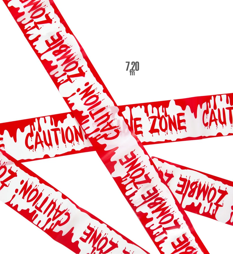 Afzetlint Tape Waarschuwing zombie zone 7,2m