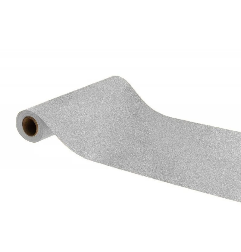 Tafelloper Op Rol Zilver Glitter Premium (30x500cm)