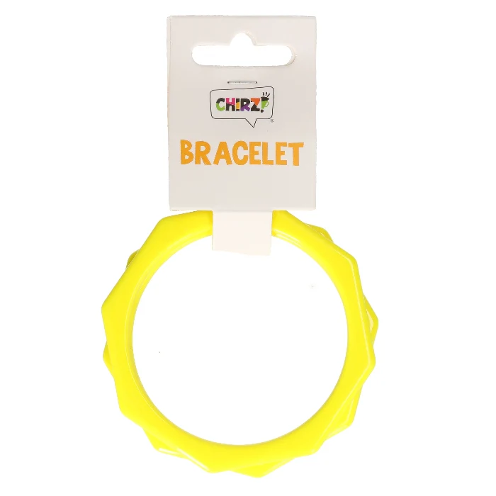 Armbanden hoekig neon geel set 2 stuks