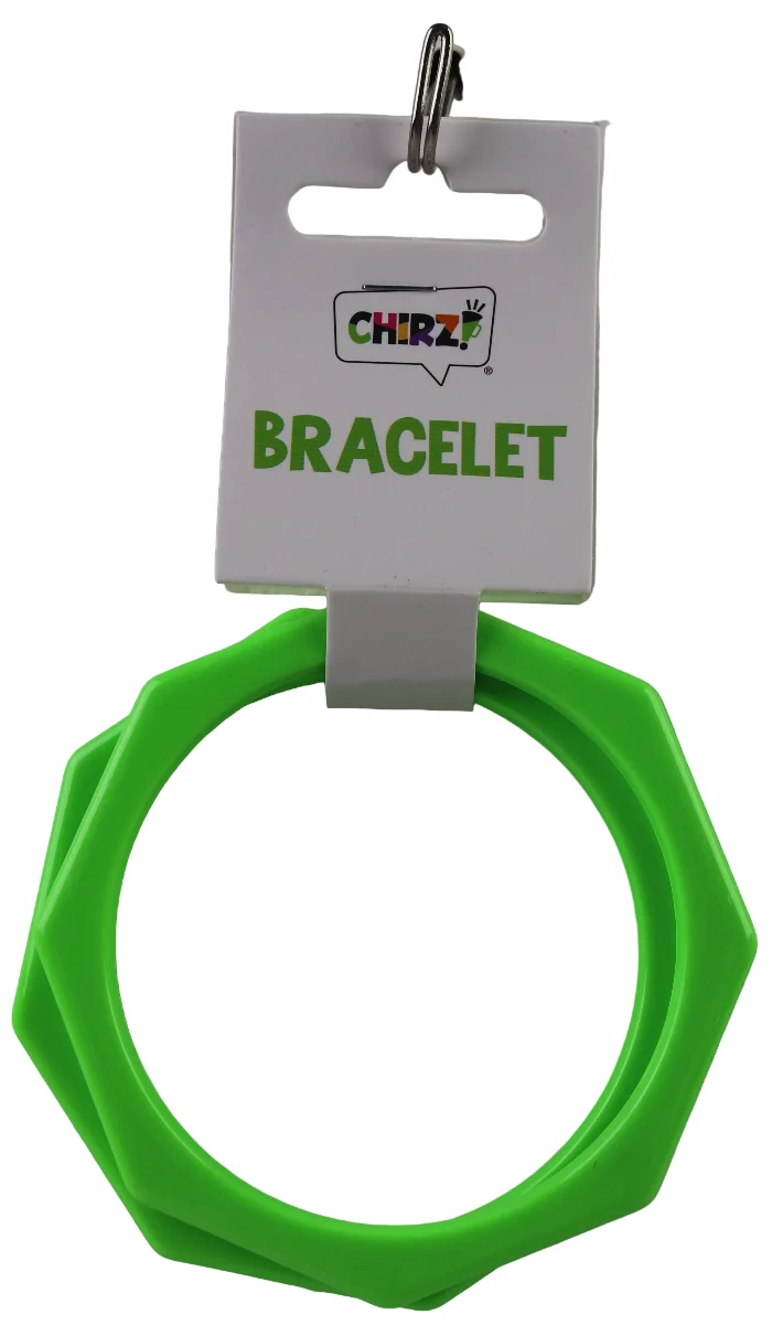 Armbanden hoekig neon groen set 2 stuks