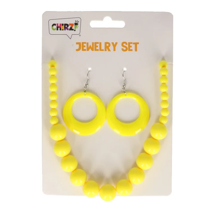 Sieradenset neon geel