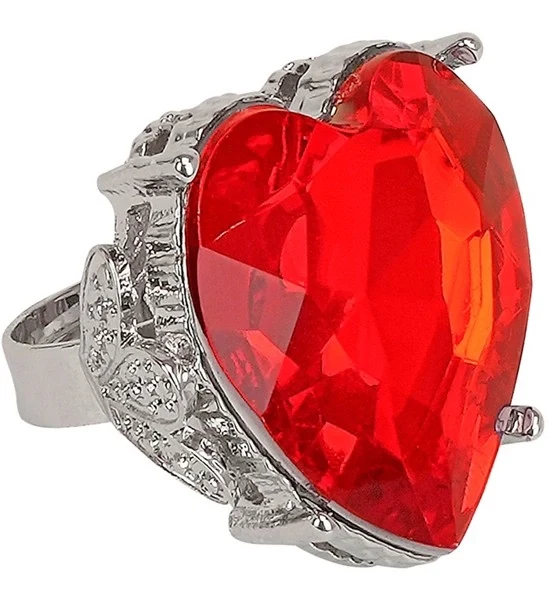 Ring hard met rode edelsteen kostuum Anouk