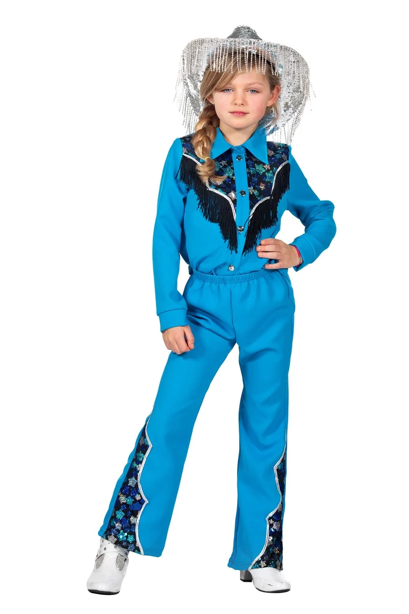 Glamorous Western Outfit Blauw Meisjes Premium