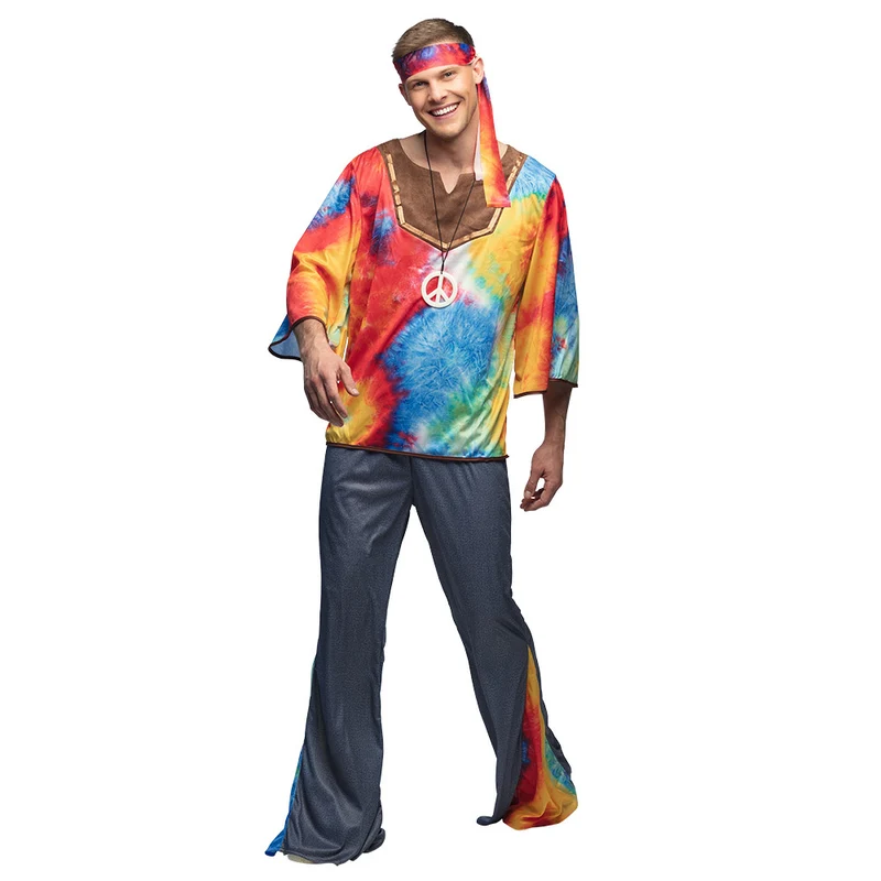 Retro Flower Power Kostuum Man Marley