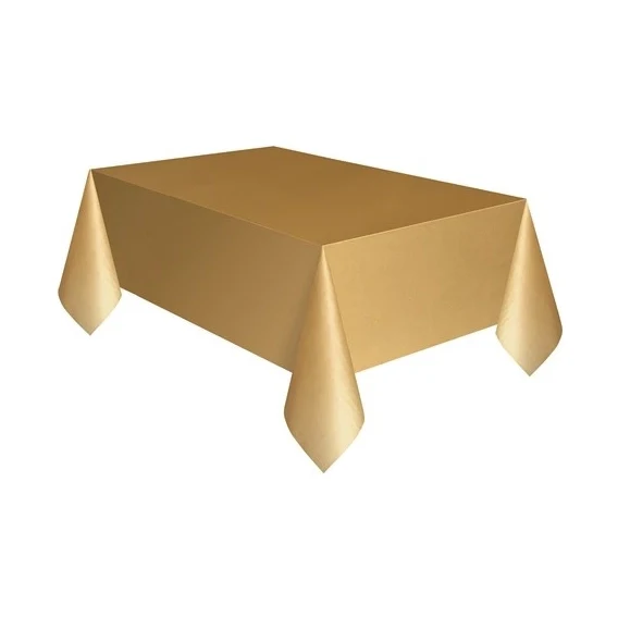 Tafelkleed goud plastic 137x274cm