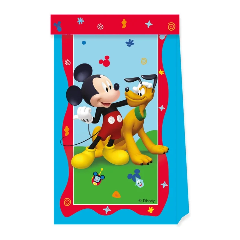 Mickey Mouse papieren uitdeelzakjes Rock the House 4 stuks