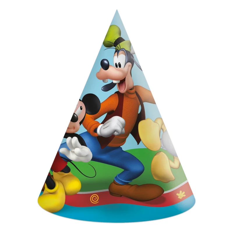 Mickey Mouse papieren feesthoedjes Rock the House 6 stuks