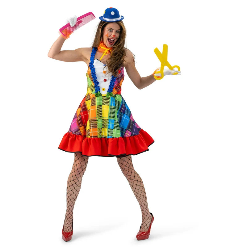 Regenboog Clowns jurk dames Rosy