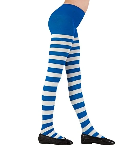 Panty blauw/wit gestreept Liv