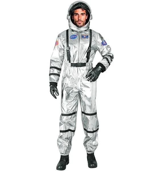 Astronauten kostuum zilver Remi heren