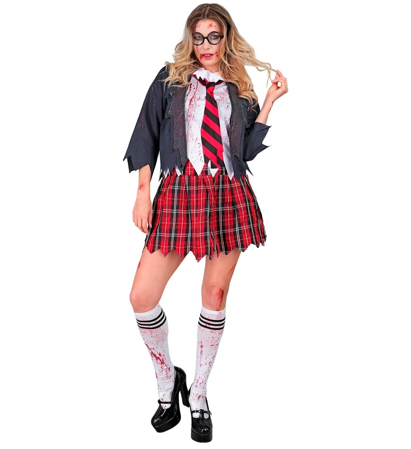 Zombie schoolmeisje kostuum Emma dames