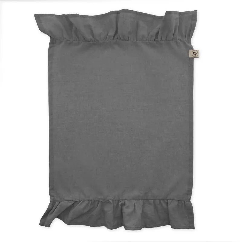 Walra - Servet Set Lovely Linen Ruffles - 4x 40x40 cm - Antraciet