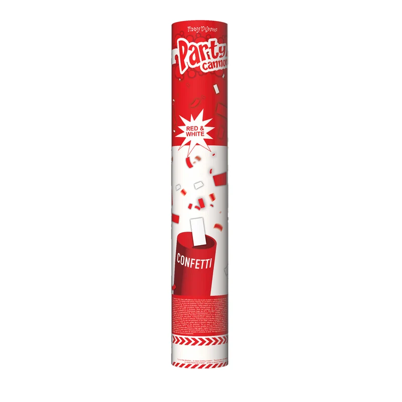 Confetti Kanon Rood en Wit (60cm)