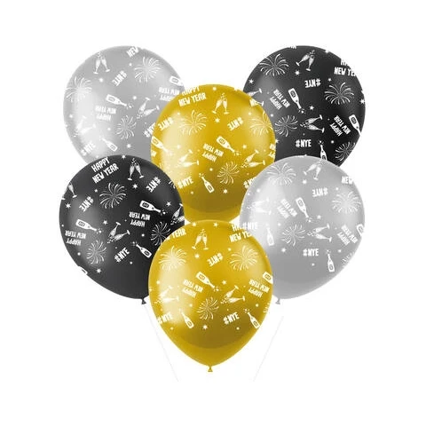 Oud en nieuw ballonnen 6 stuks