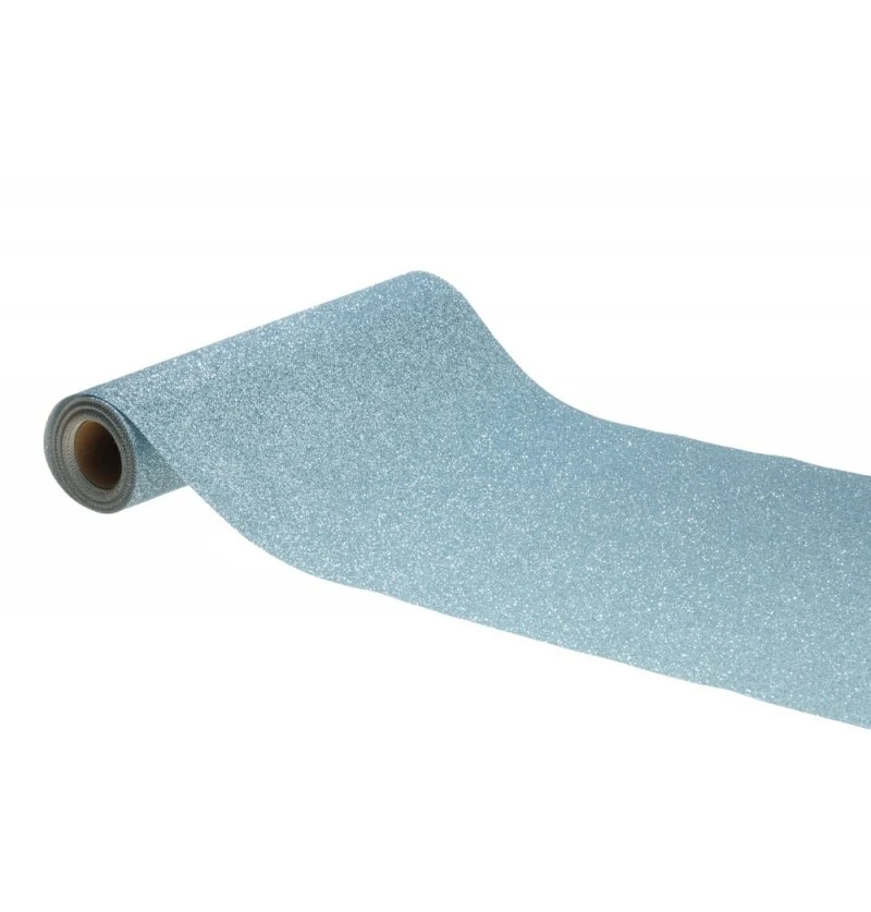 Tafelloper Op Rol Lichtblauw Glitter Premium (30x500cm)