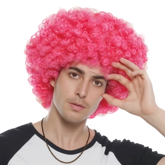 Pruik mega roze