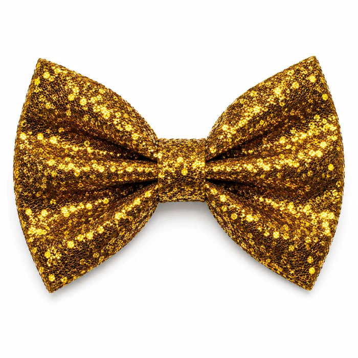 Vlinderdas glitter goud