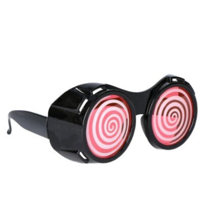 Partybril rond zwart/rood/wit