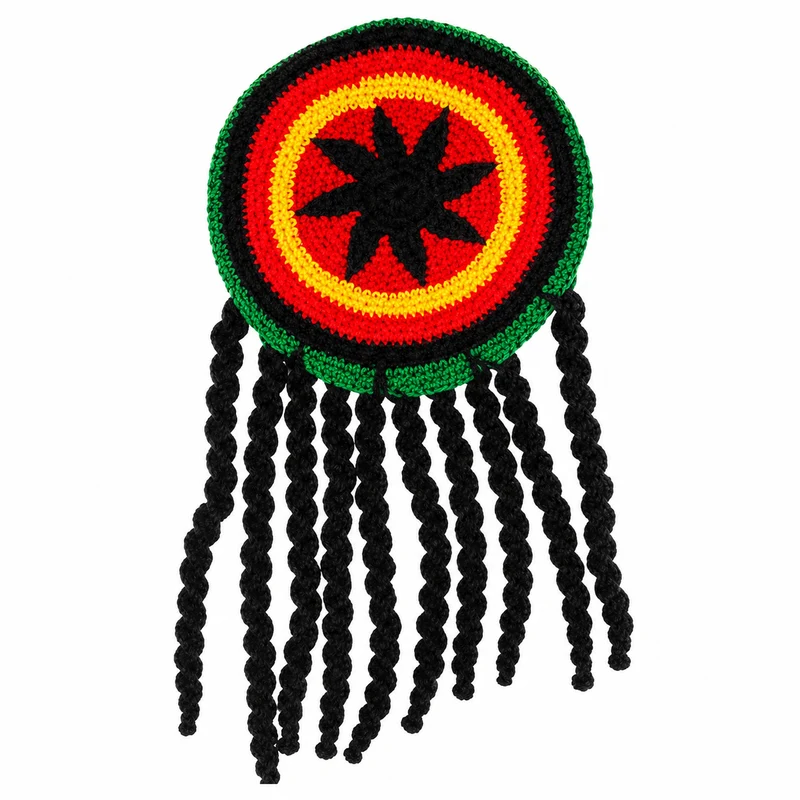 Hoed met rasta meerkleurig