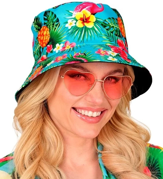 Bucket hat zomer party blauw kostuum Lotte